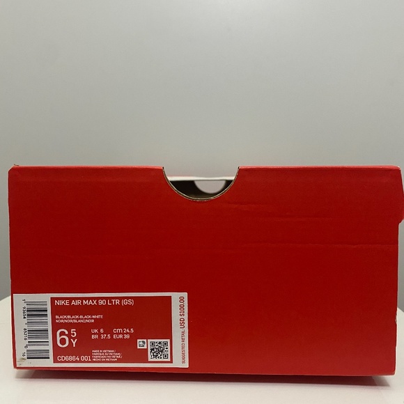 NIKE AIR MAX 90 LTR (GS) BLACK SZ 6.5Y or 8W - Picture 5 of 5